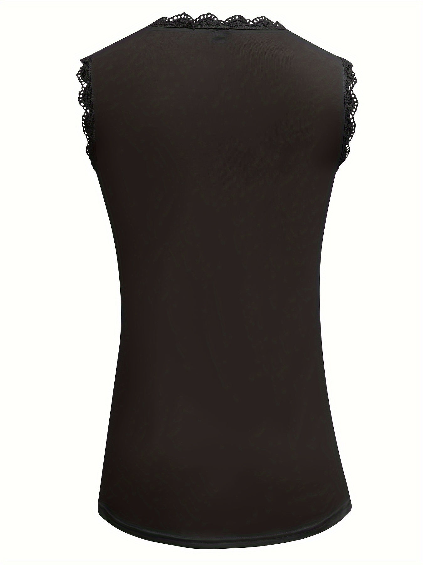 Womens Elegant Sleeveless Lace Round Neck Summer Top