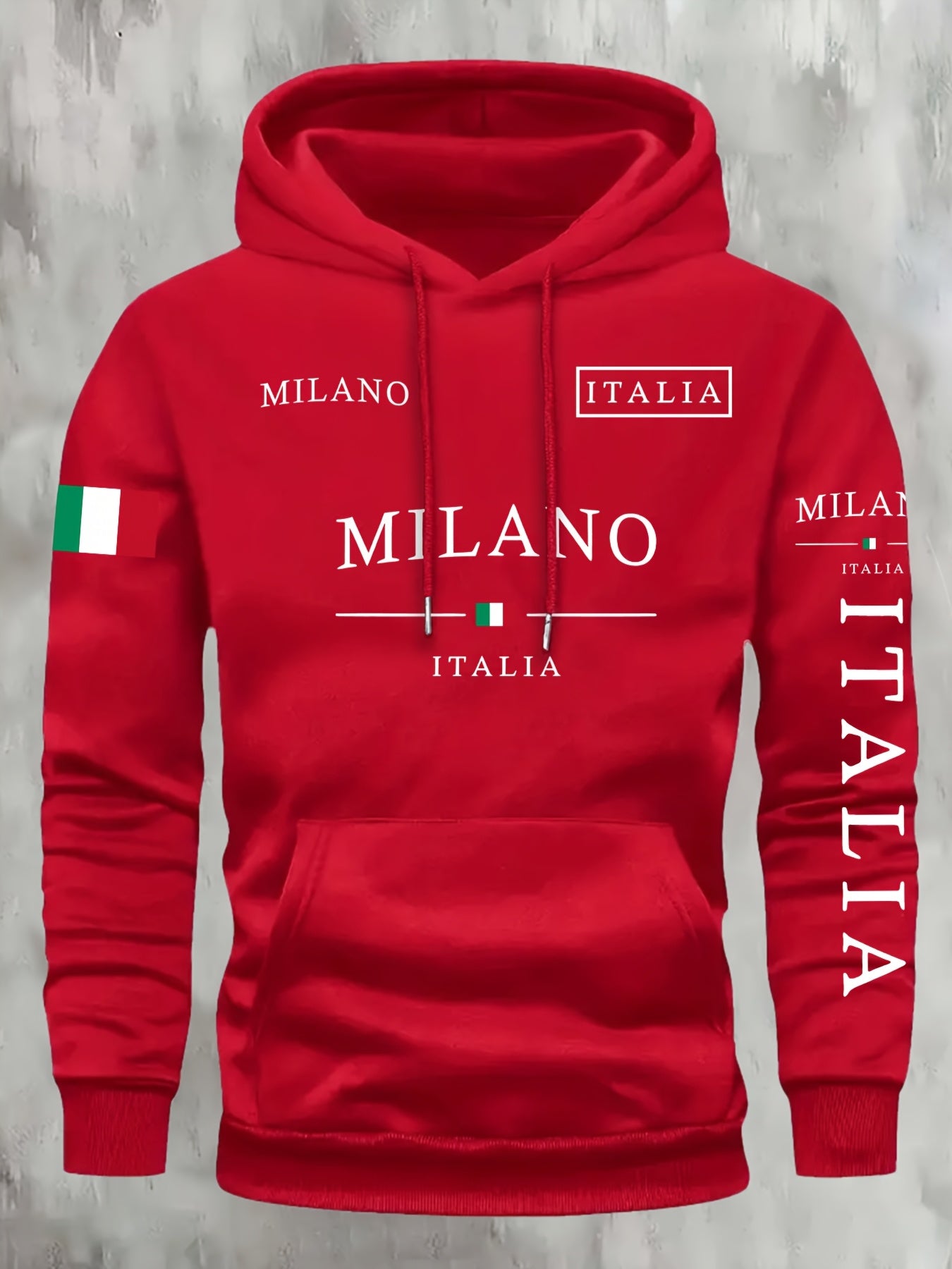 Mens Casual Retro Hooded Letter Print Sweatshirt