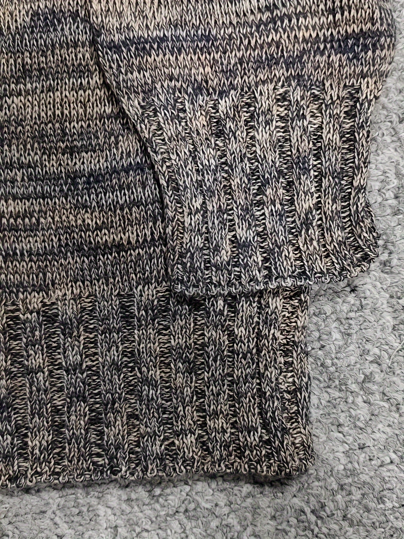 Mens Slim Fit Cable-Knit Stretchy High Elasticity Stack Neck Long Sleeve Casual Pullover Jumper