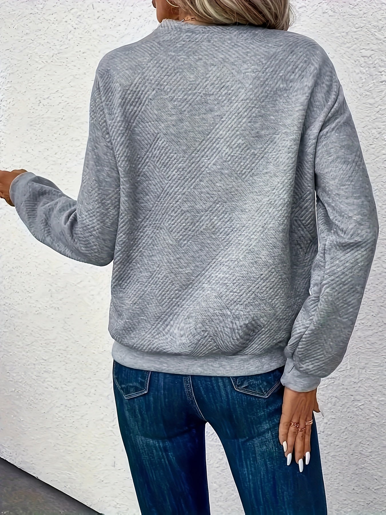 Womens Casual Elegant Asymmetrical Neck Solid Colour Knitted Sweater