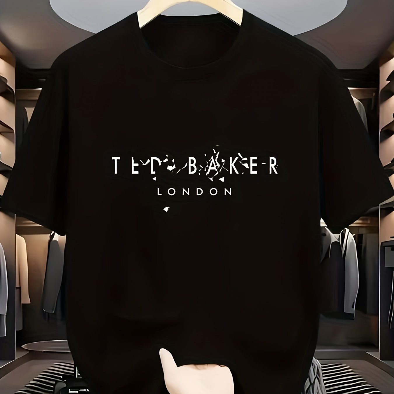 Mens Casual Short Sleeve Breathable Polyester Letter Print Round Neck Tshirt
