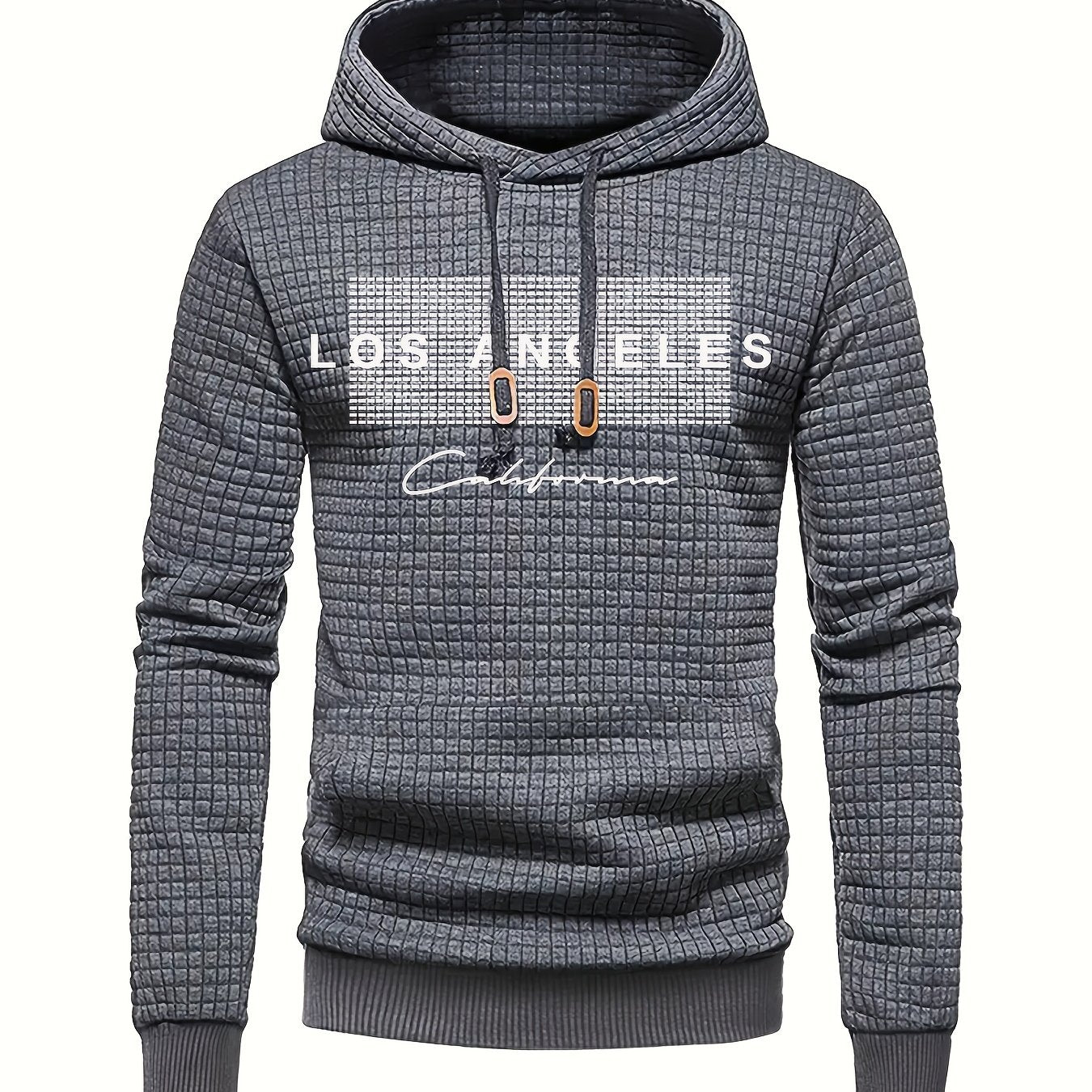 Mens Casual Graphic Letter Print Retro Hooded Loose Fit Sweatshirt