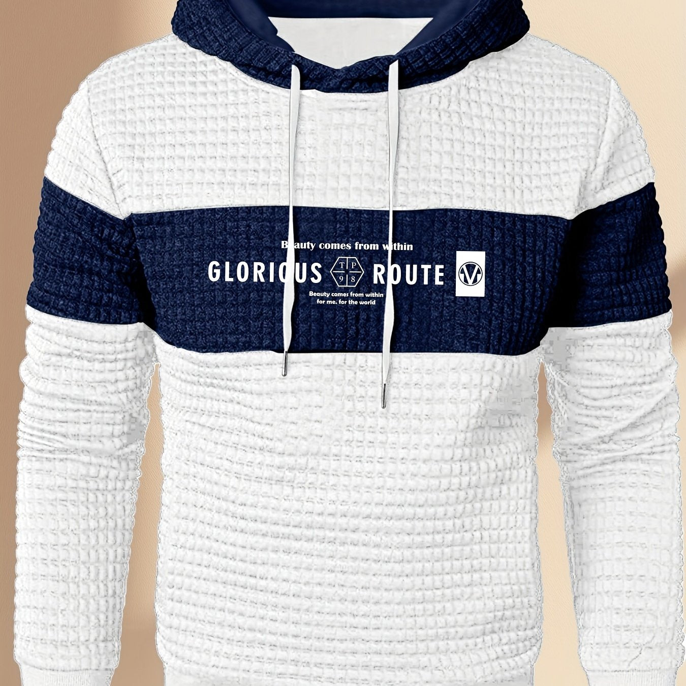 Mens Athletic Casual Long Sleeve Letter Print Hooded Sweatshirt