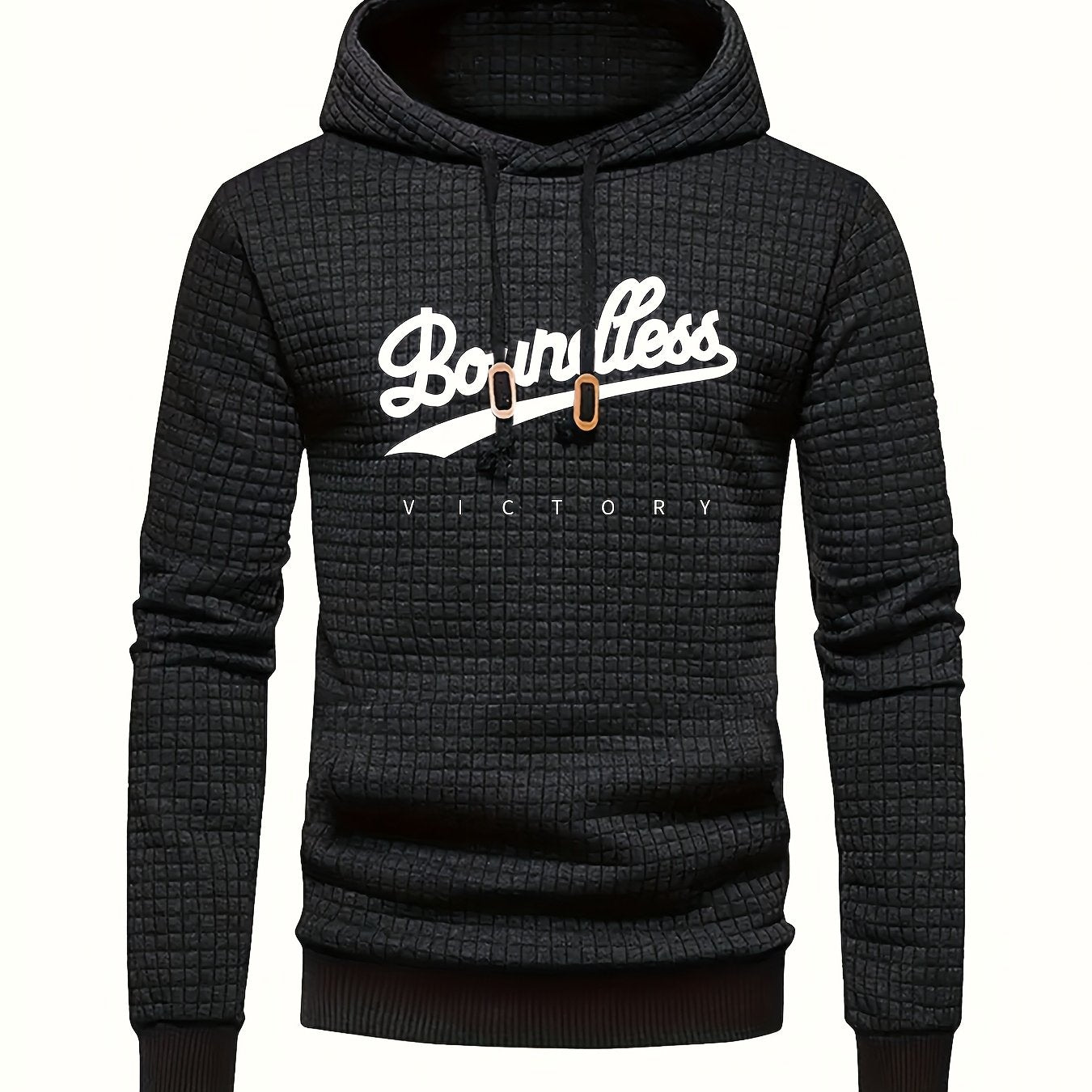 Mens Casual Graphic Letter Print Retro Hooded Loose Fit Sweatshirt