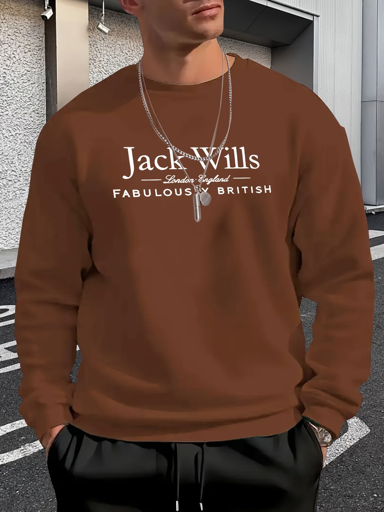 Mens Casual Crewneck Streetwear Style Sweatshirt