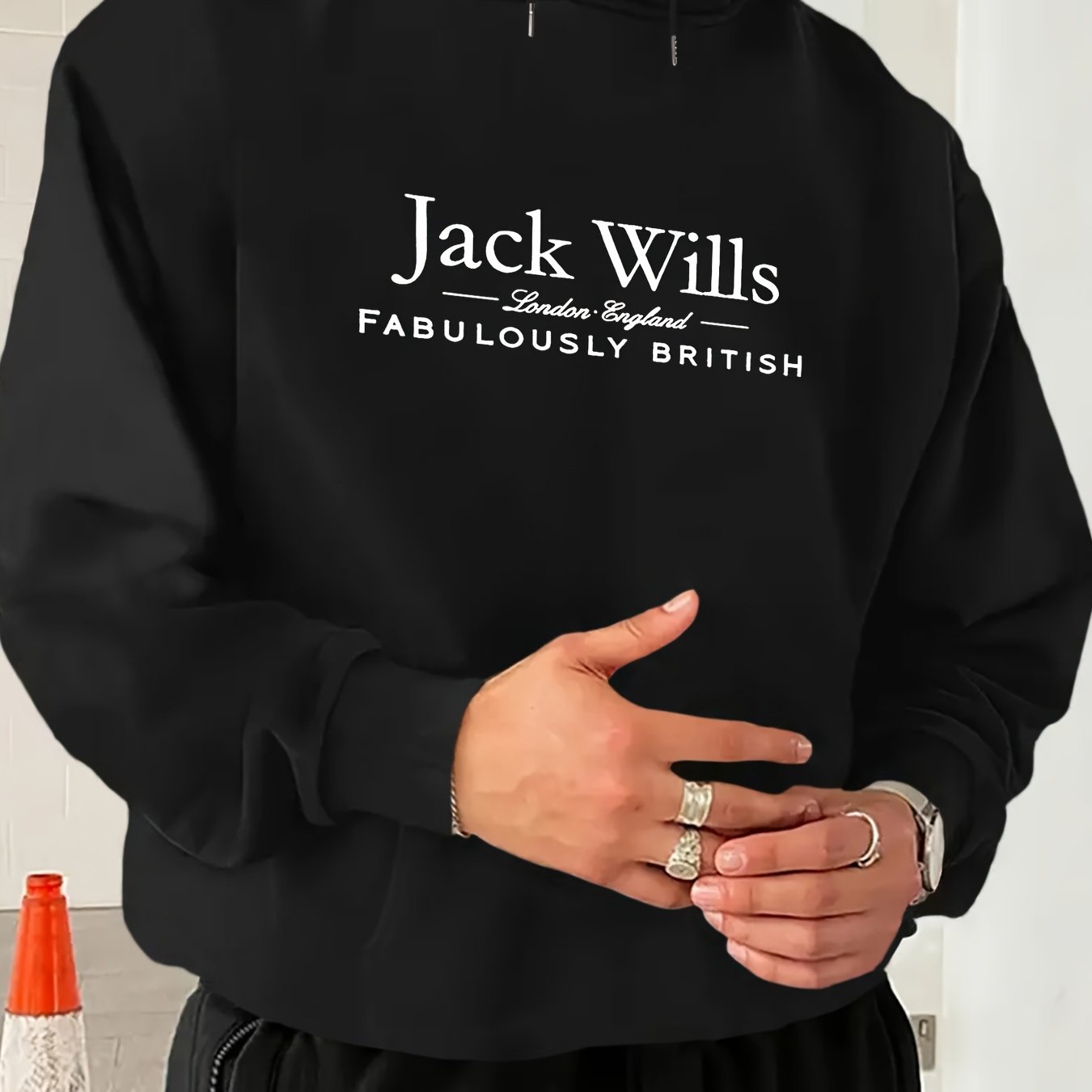 Mens Jack Wills Stylish Comfortable Fit Long Sleeves Hooded Drawstring Pullover Top