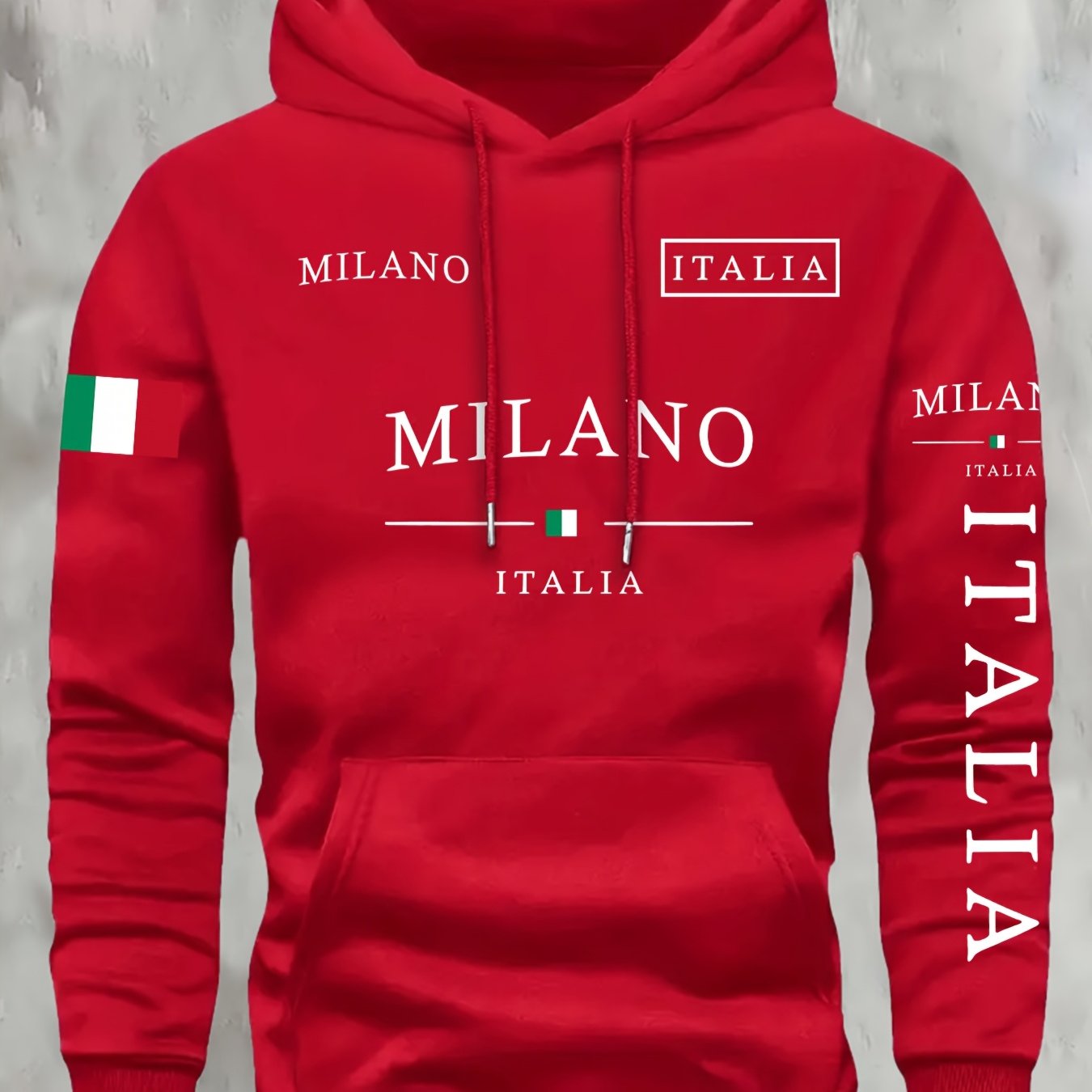 Mens Casual Retro Hooded Letter Print Sweatshirt