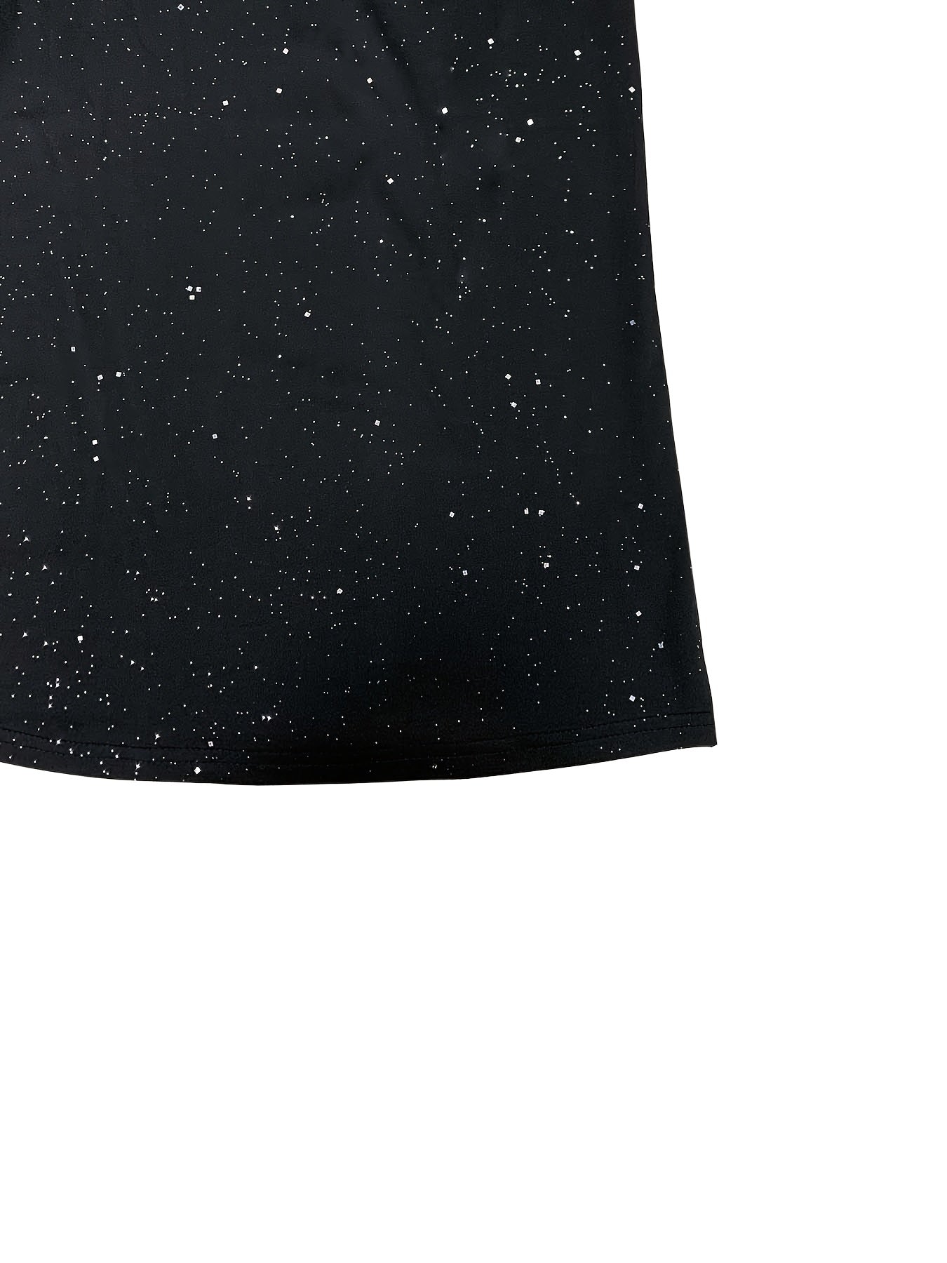 Womens Elegant Sleeveless Round Neck Metal Chain & Star Sequin Tank Top