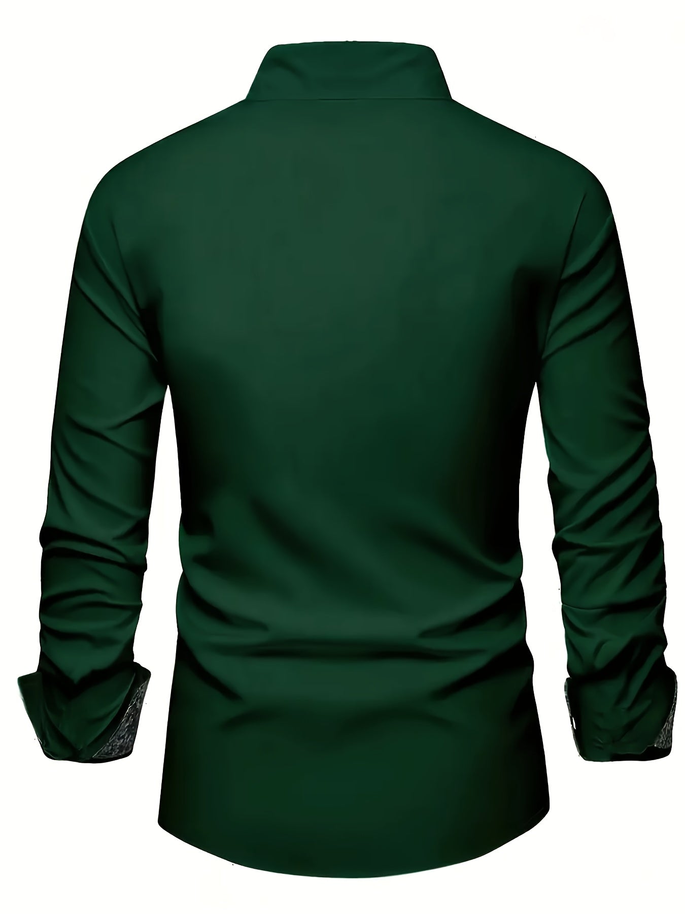 Mens Casual Lapel Collar Long Sleeve Position Print Shirt