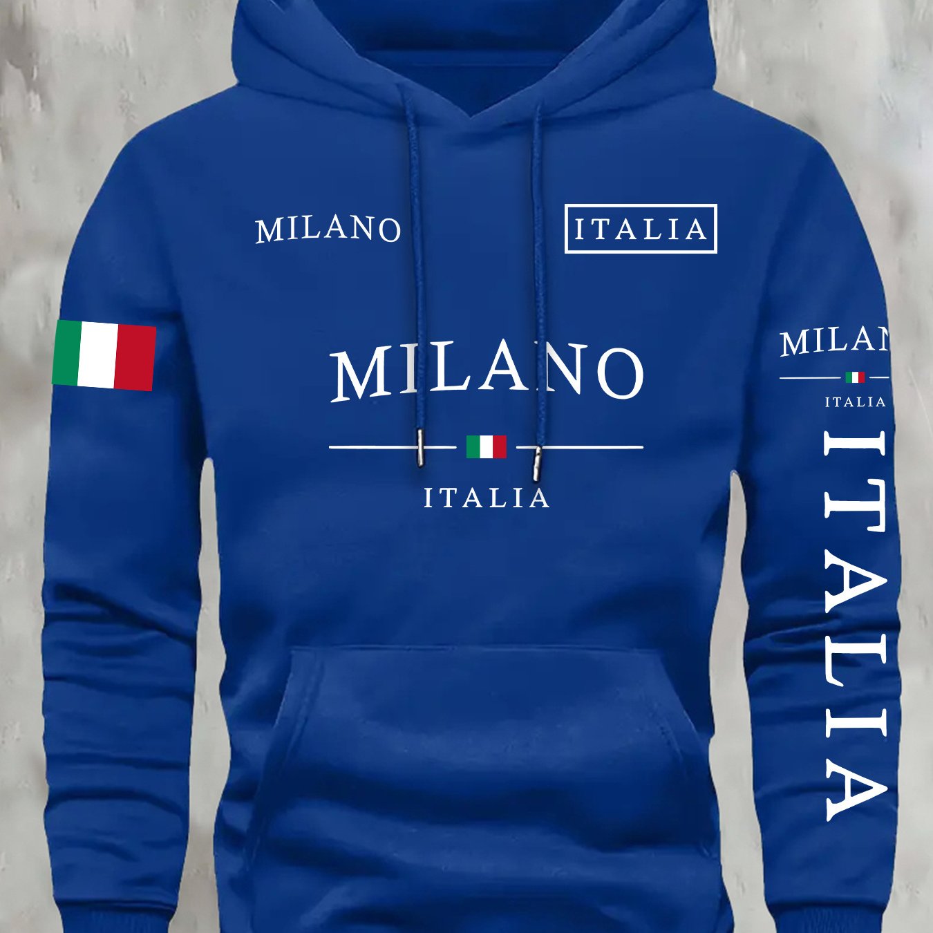 Mens Casual Retro Hooded Letter Print Sweatshirt