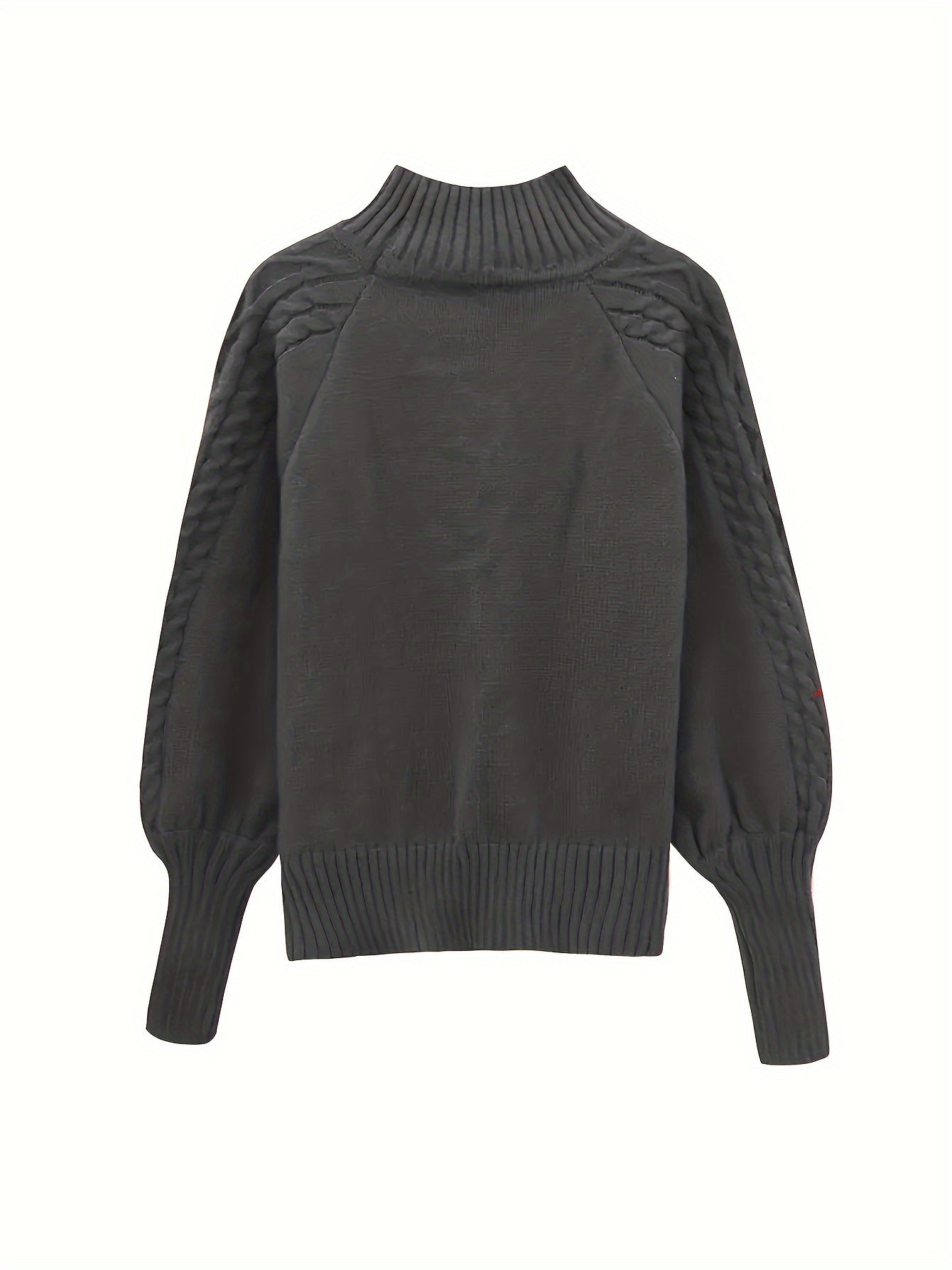 Womens Casual Knitted Long Sleeves High Collar Pullover Jumper