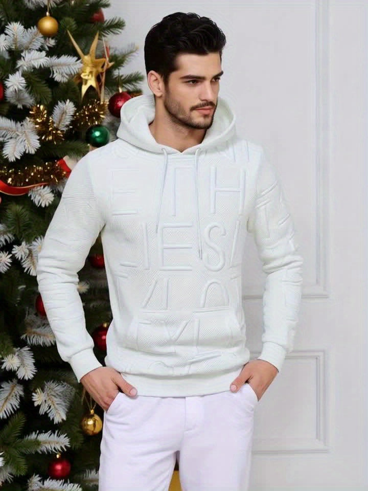 Mens Casual Oversized Hooded Long Sleeve Kangaroo Pocket Sweatshirt