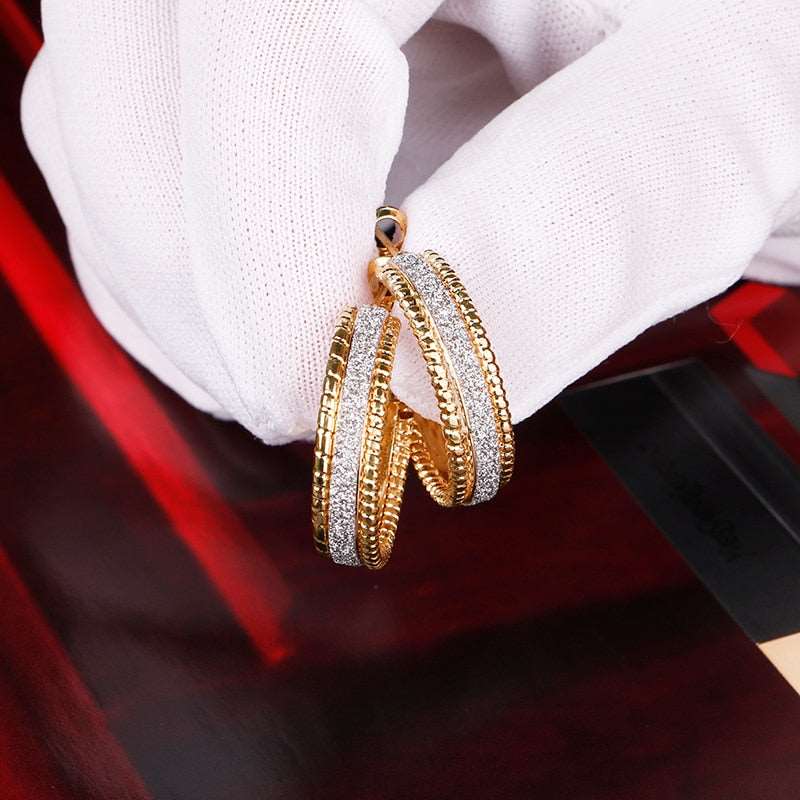 Gold color Small Hoop Earrings for women round 25mm
