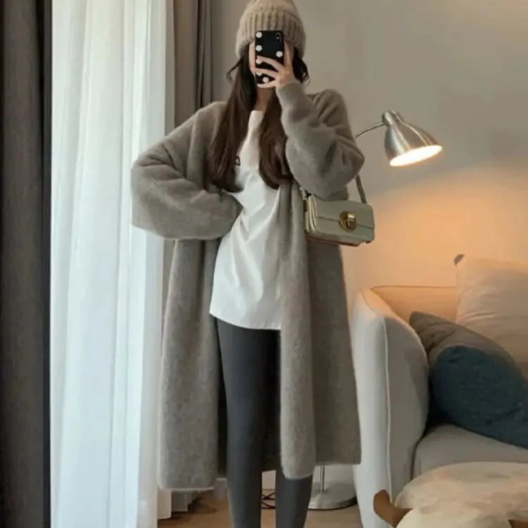 Knitted long coat best sale