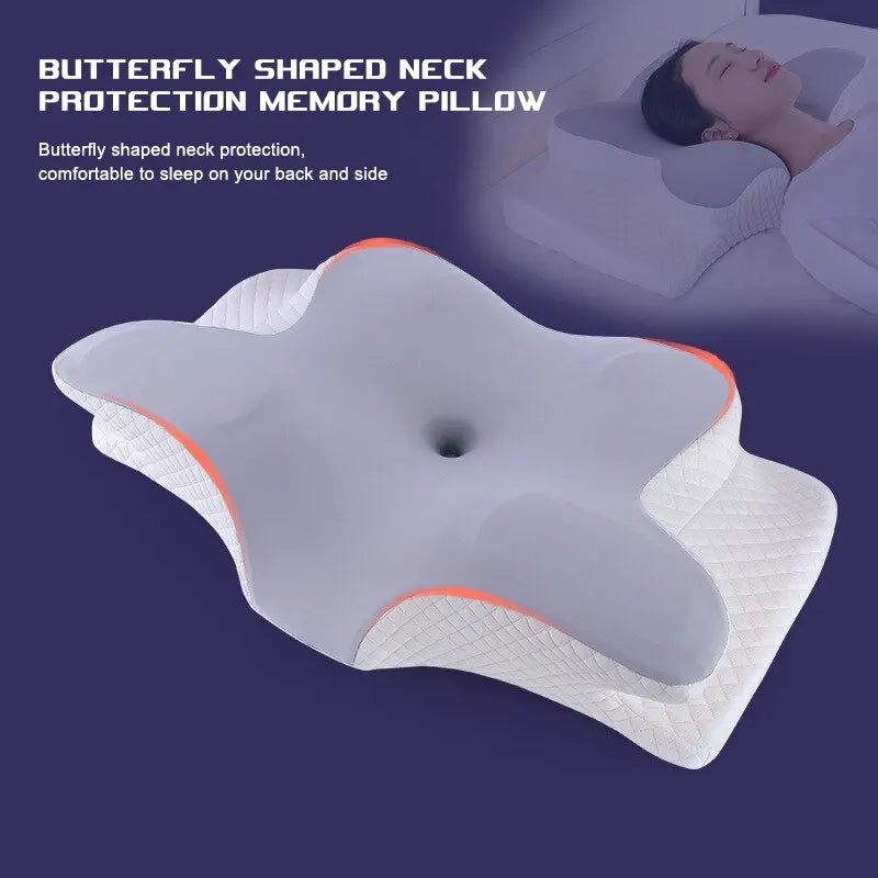 Orthopedic Memory Foam Butterfly Shaped Relaxing Cervical Slow Rebound Neck Pillow
