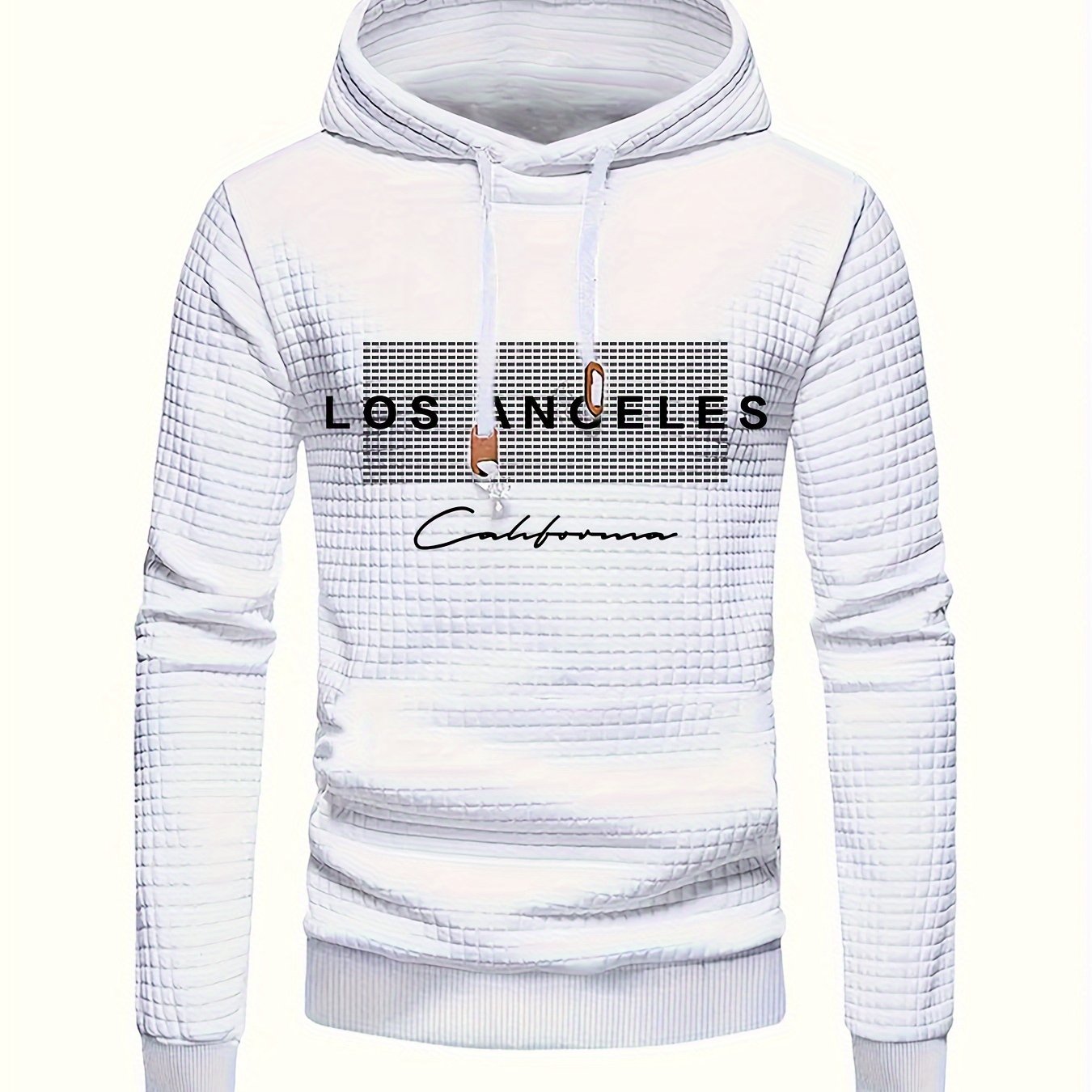 Mens Casual Graphic Letter Print Retro Hooded Loose Fit Sweatshirt