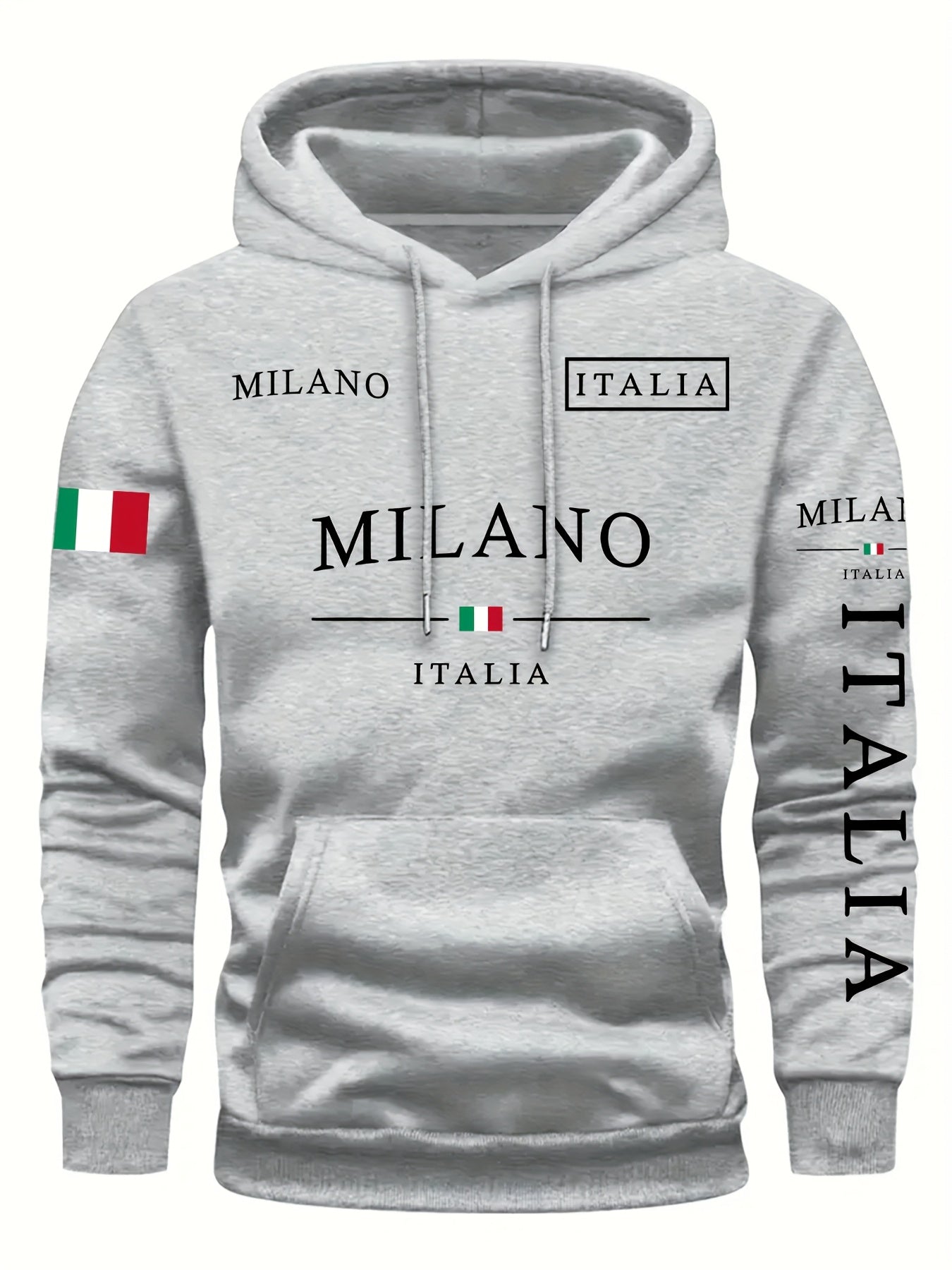 Mens Casual Retro Hooded Letter Print Sweatshirt