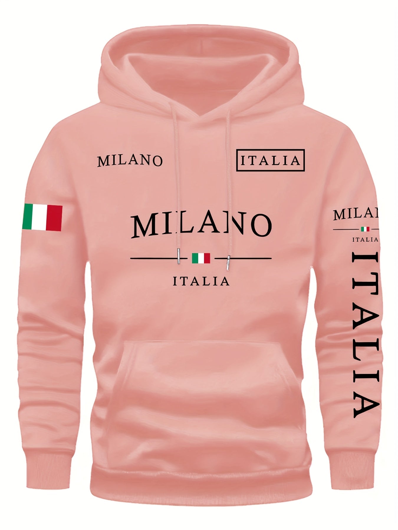Mens Casual Retro Hooded Letter Print Sweatshirt