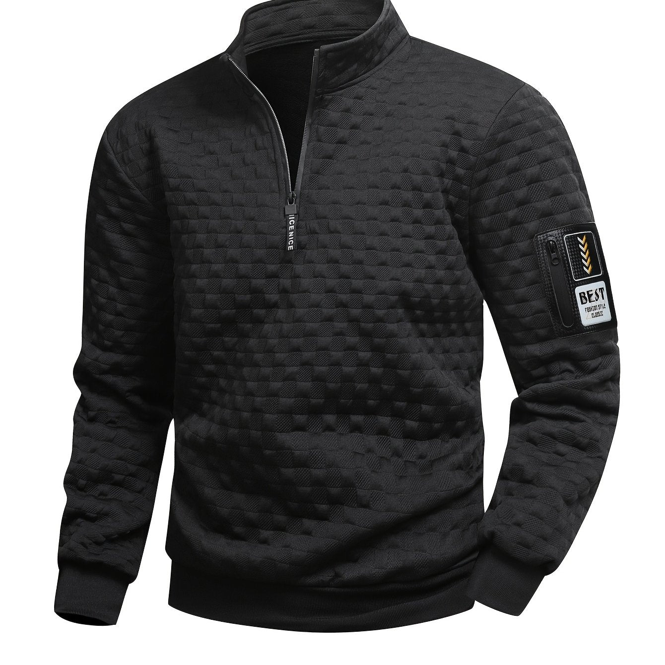 Mens Casual Long Sleeve Loose Fit Round Neck Breathable Knit Sweatshirt