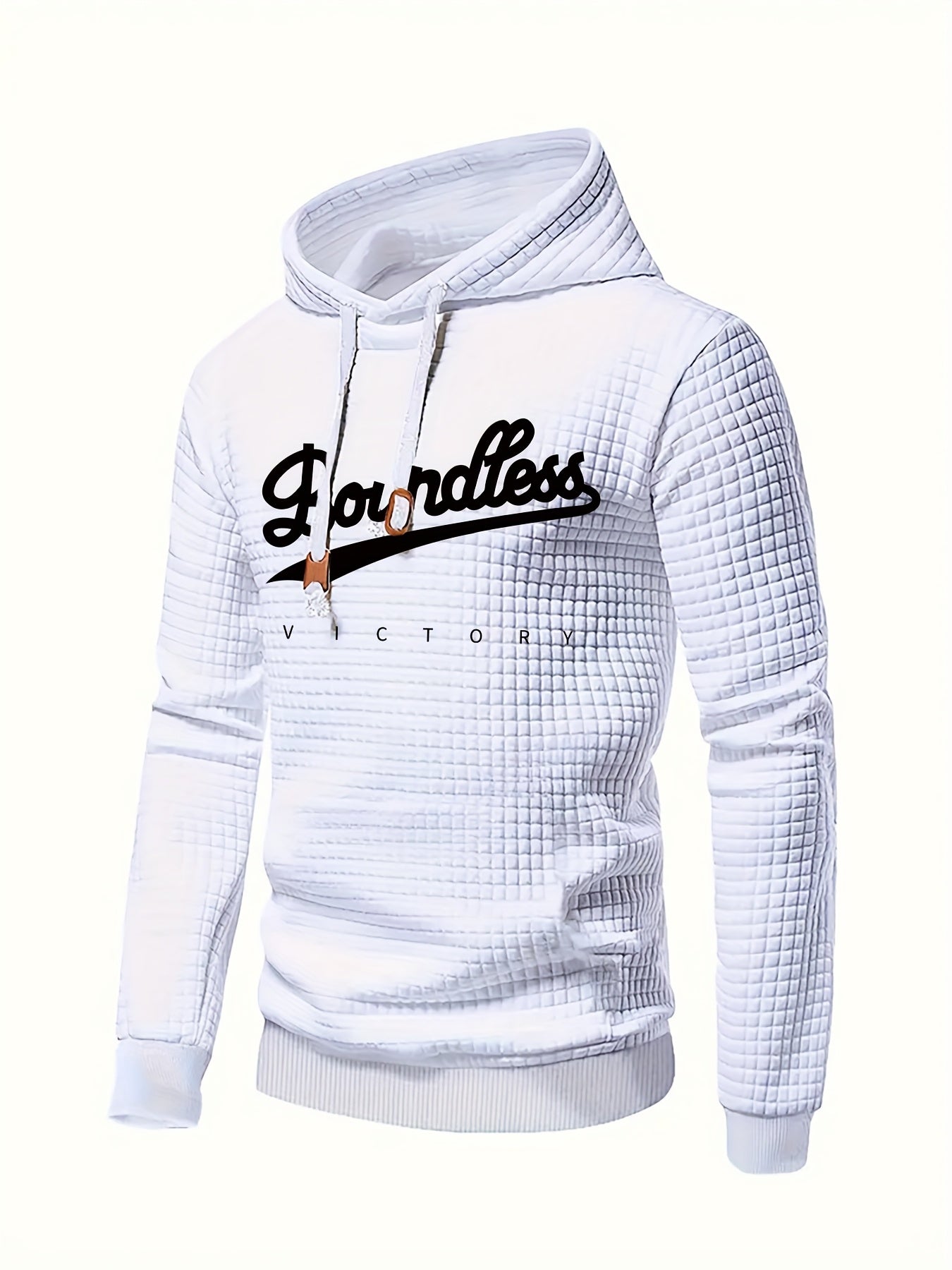 Mens Casual Graphic Letter Print Retro Hooded Loose Fit Sweatshirt