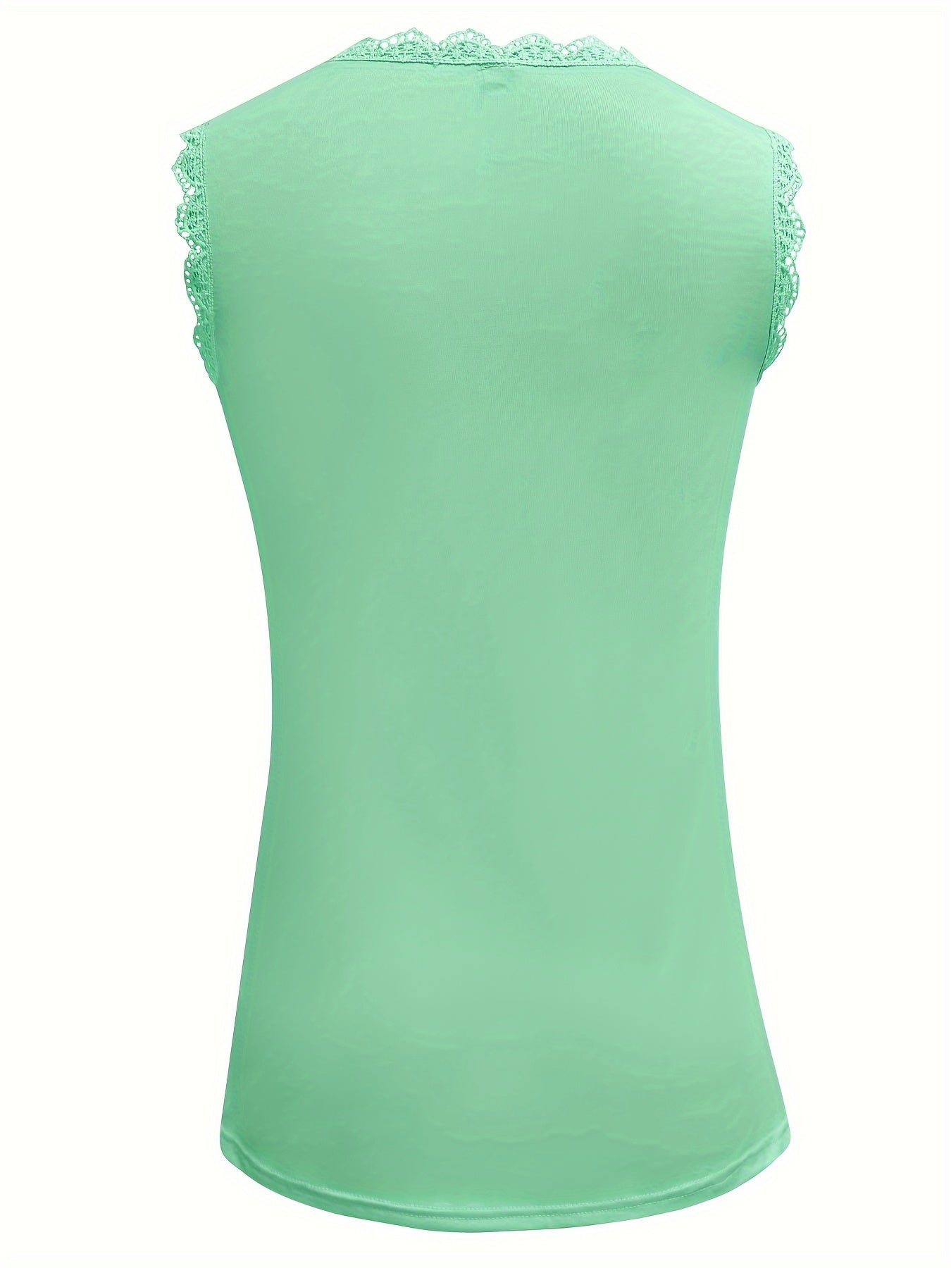 Womens Elegant Sleeveless Lace Round Neck Summer Top