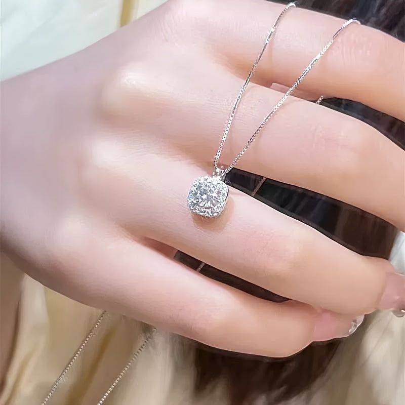 Womens Elegant 3pcs 925 Silver Plated Moissanite Jewellery Set