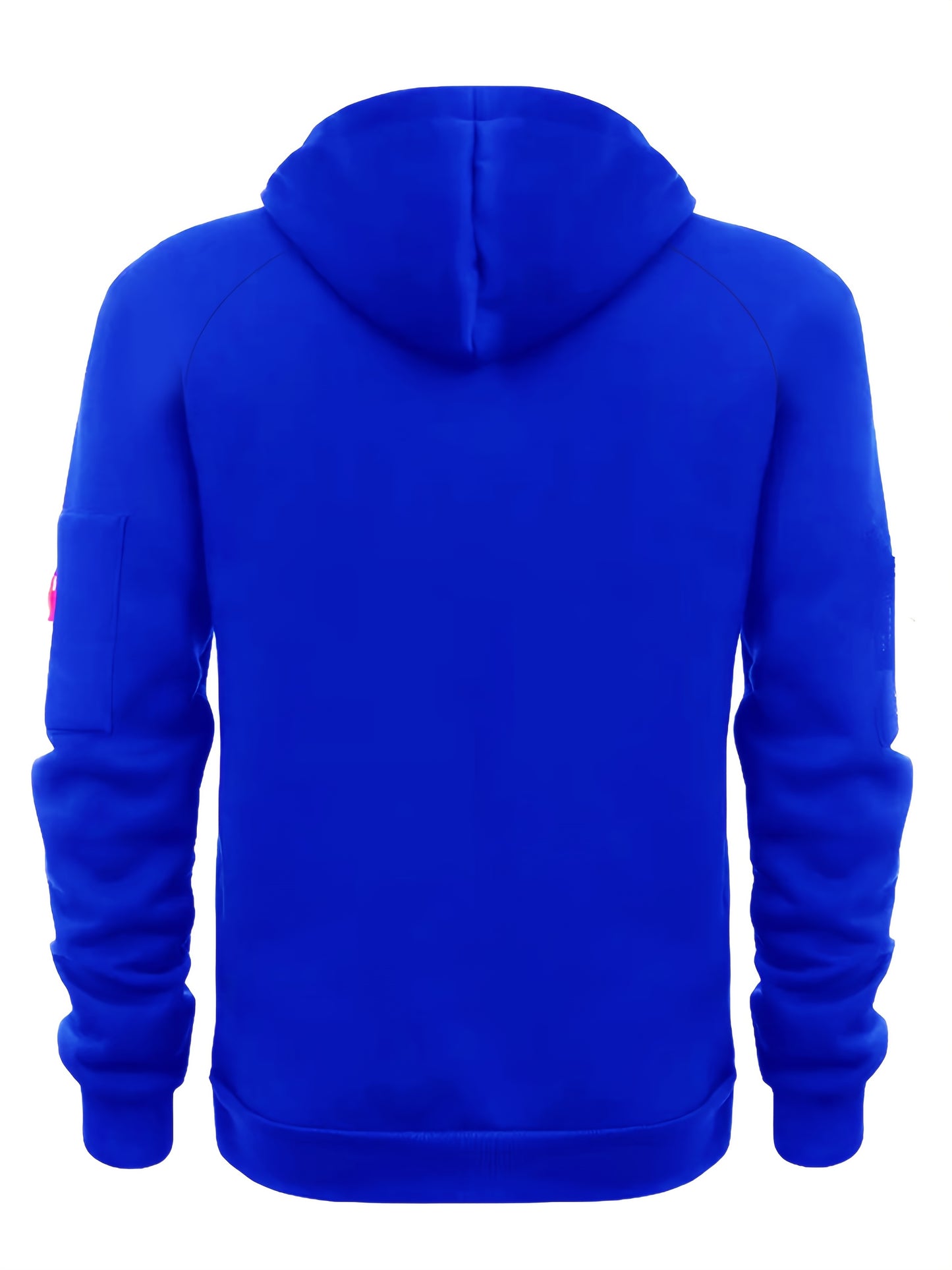 Mens Casual Hooded Zipper Pockets Half Zip Collar Solid Colour Pullover Sweatshirt