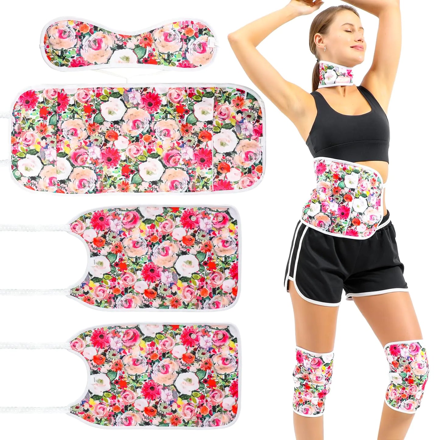 KANAV 4 Pack Castor Oil Pack Wrap 100% Organic Cotton Lined Reusable Castor Oil Compress Packs for Liver Detox Constipation Insomnia and Inflammation Organic Castor Oil Wrap