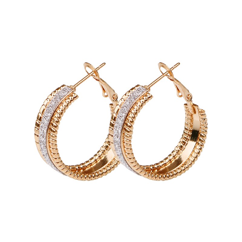 Gold color Small Hoop Earrings for women round 25mm
