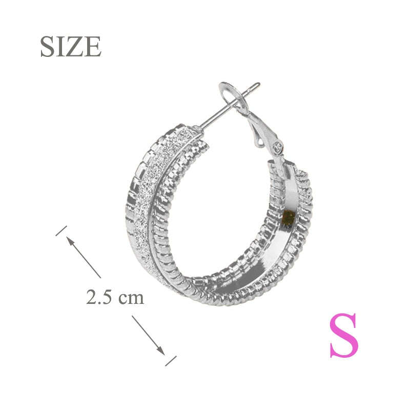 Gold color Small Hoop Earrings for women round 25mm
