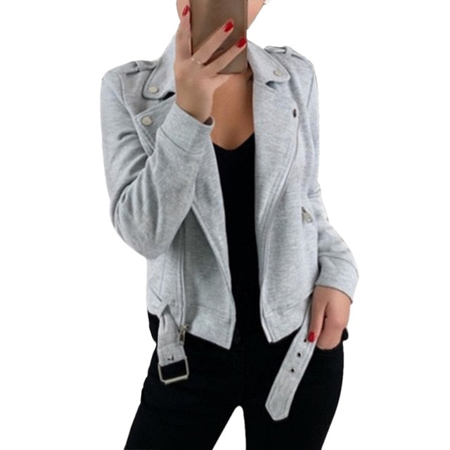 Womens Basic Slim Fit Long Sleeve Casual Jacket
