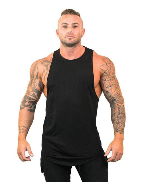 Mens Cotton Sleeveless Gym Hooded Fitness Tank Top