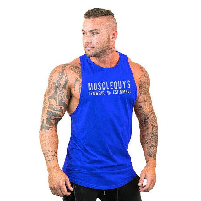 Mens Cotton Sleeveless Gym Hooded Fitness Tank Top