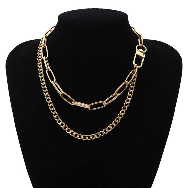 Womens Choker Collar Chunky Thick Chain Necklace