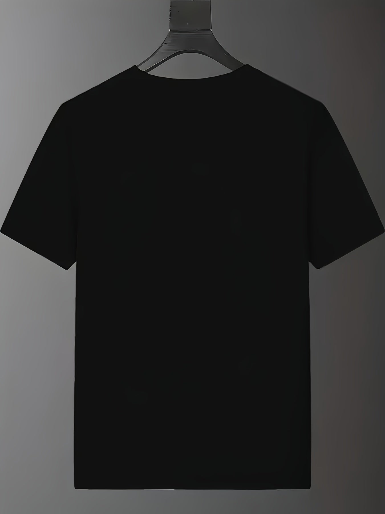 Mens Casual Short Sleeve Breathable Polyester Letter Print  Round Neck Tshirt