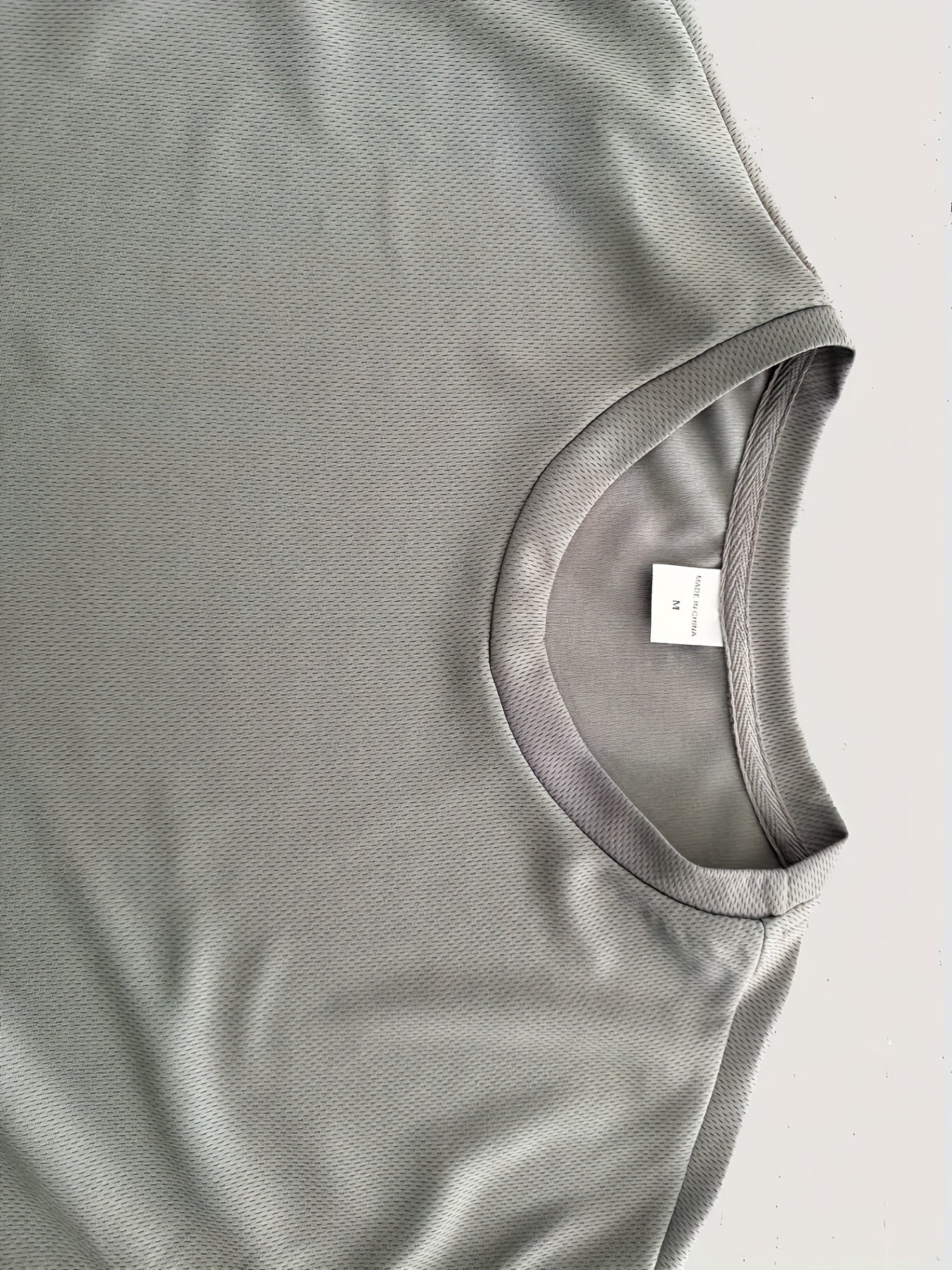 Mens Casual Short Sleeve Breathable Polyester Letter Print  Round Neck Tshirt