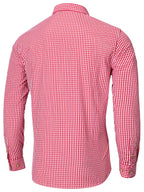 Mens Stylish Gingham Check Casual Long Sleeve Breathable Button-Up Shirt