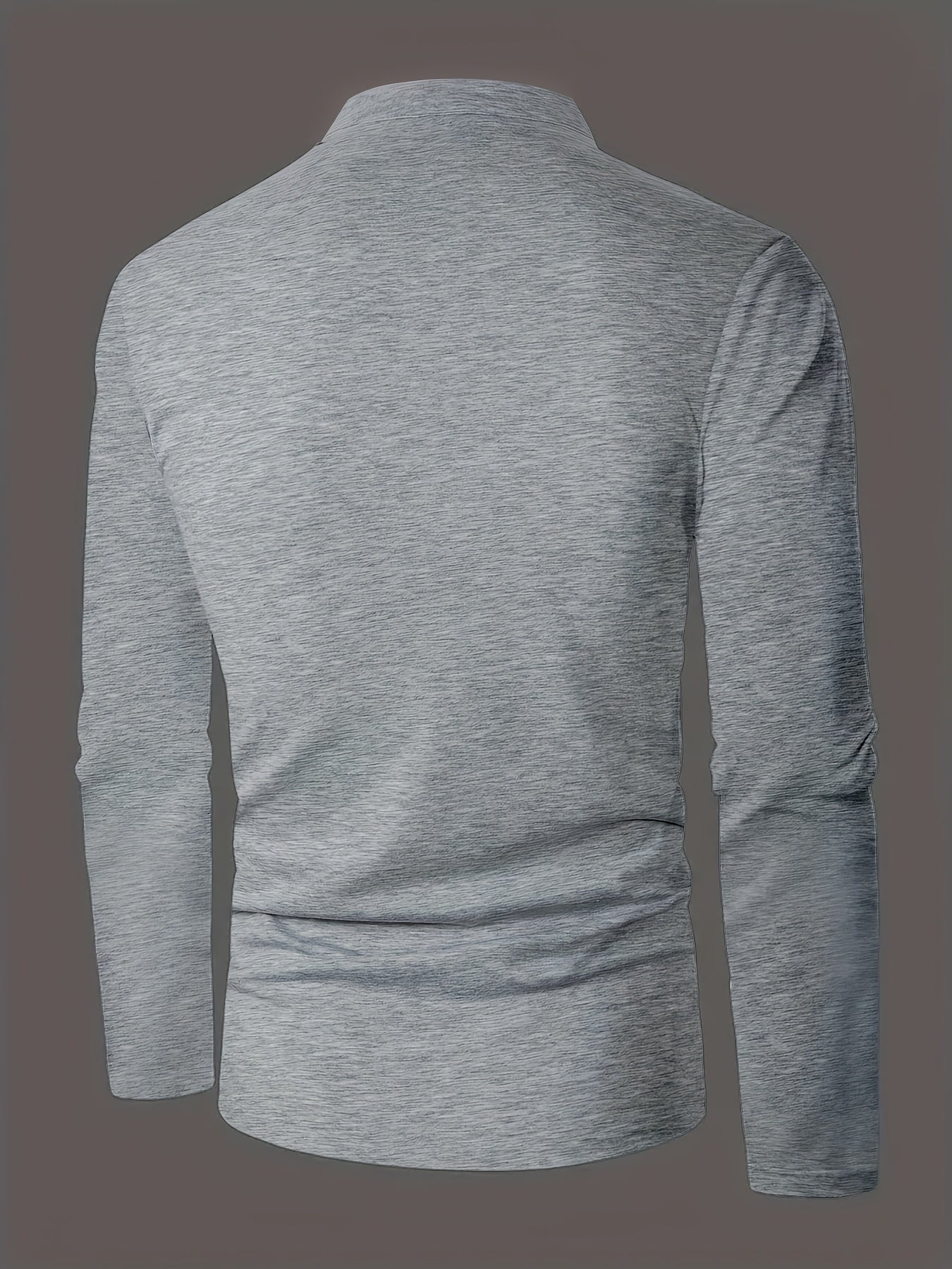 Mens Casual Solid Colour Contrast Stitching Casual Round Neck Long Sleeve Top