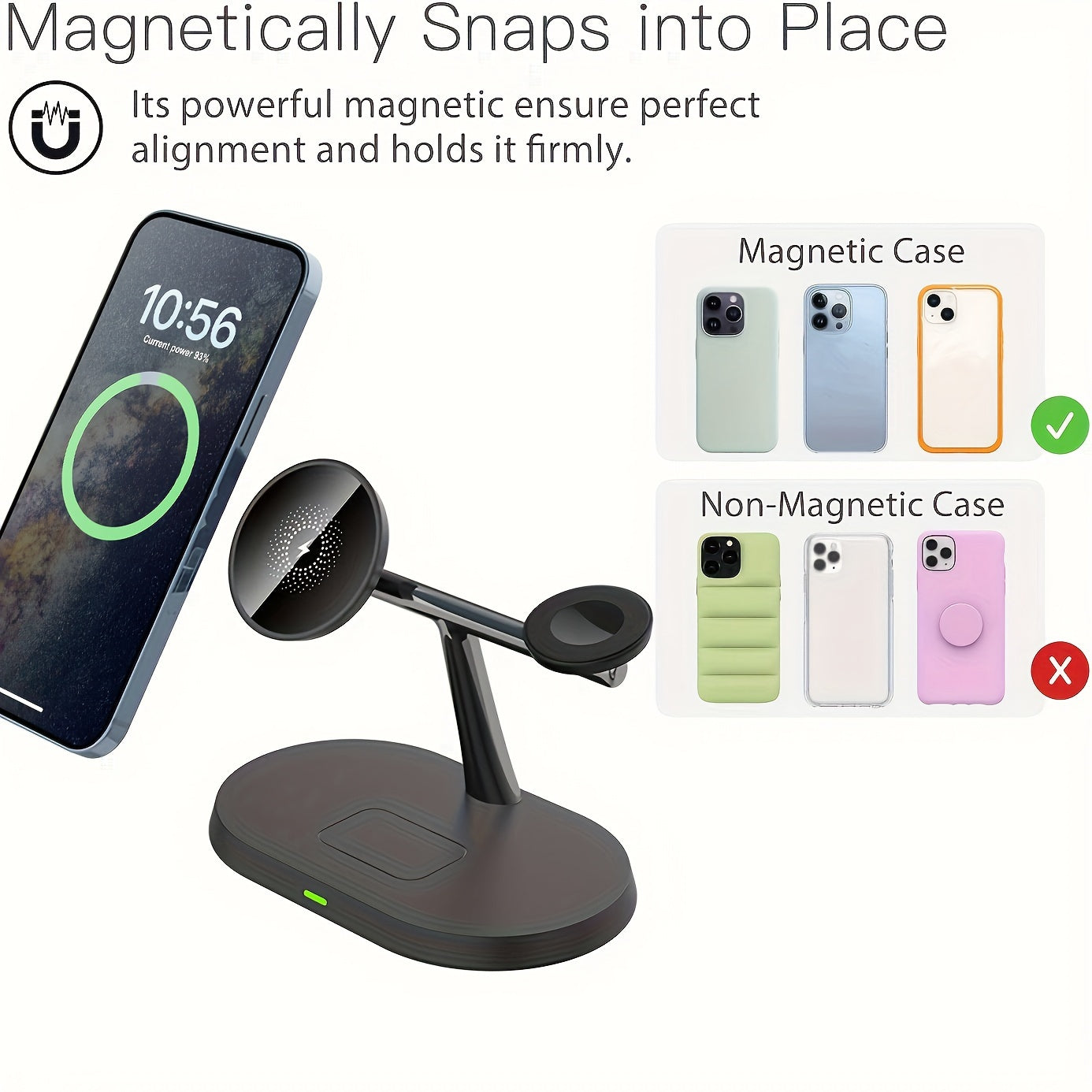 Magnetic Wireless Charging Station 3-in-1 Fast Charging Stand For IPhone 15 14 13 12 Pro Max/Pro/Mini/Plus, IWatch Ultra/9/8/7/6/5/4/3/2, AirPods Pro2/Pro/3