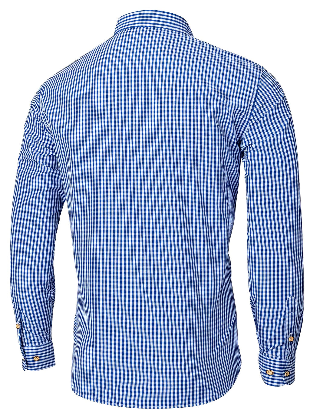 Mens Stylish Gingham Check Casual Long Sleeve Breathable Button-Up Shirt