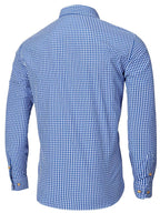 Mens Stylish Gingham Check Casual Long Sleeve Breathable Button-Up Shirt