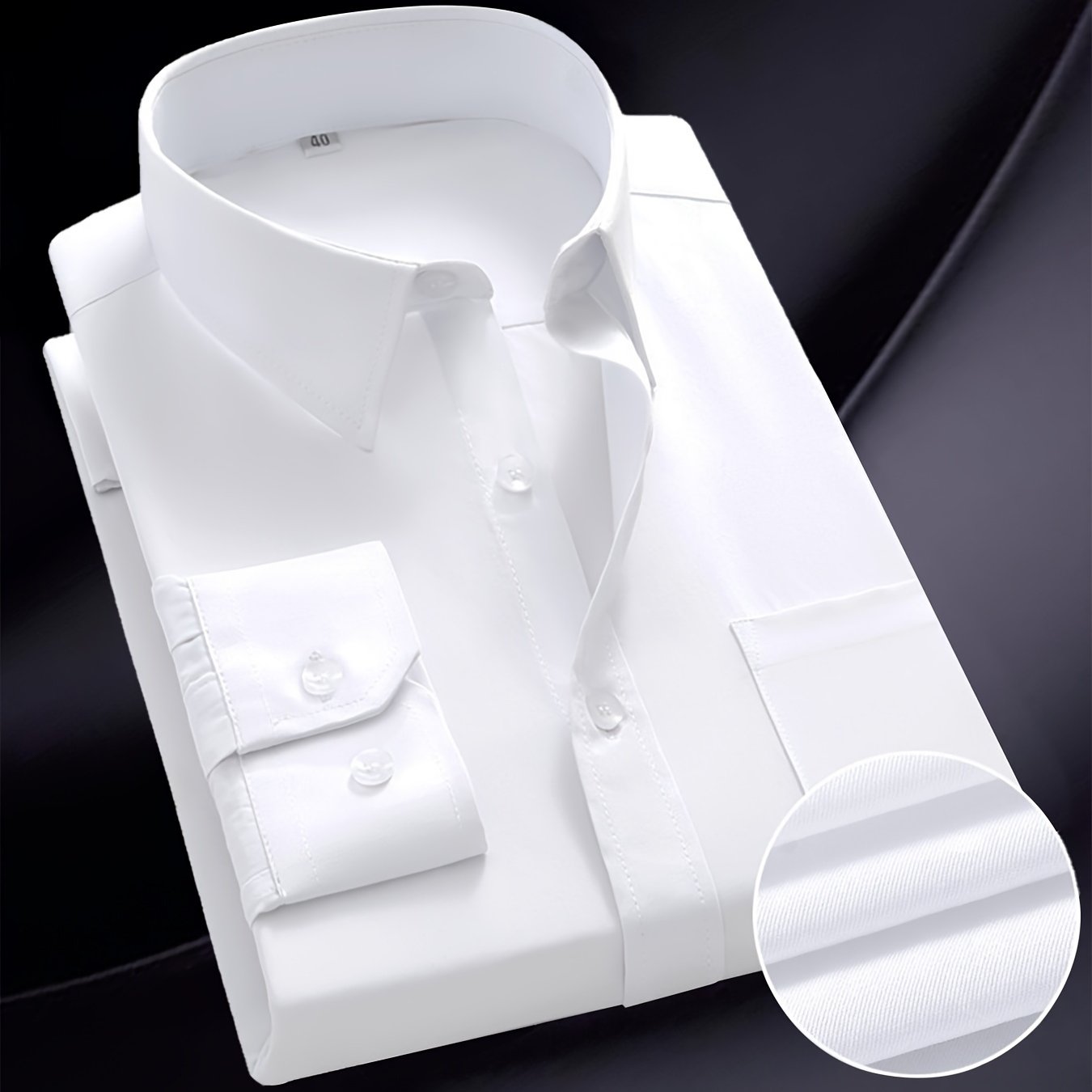 Mens Classic Business Formal Button-Up Long Sleeve Dress Shirt