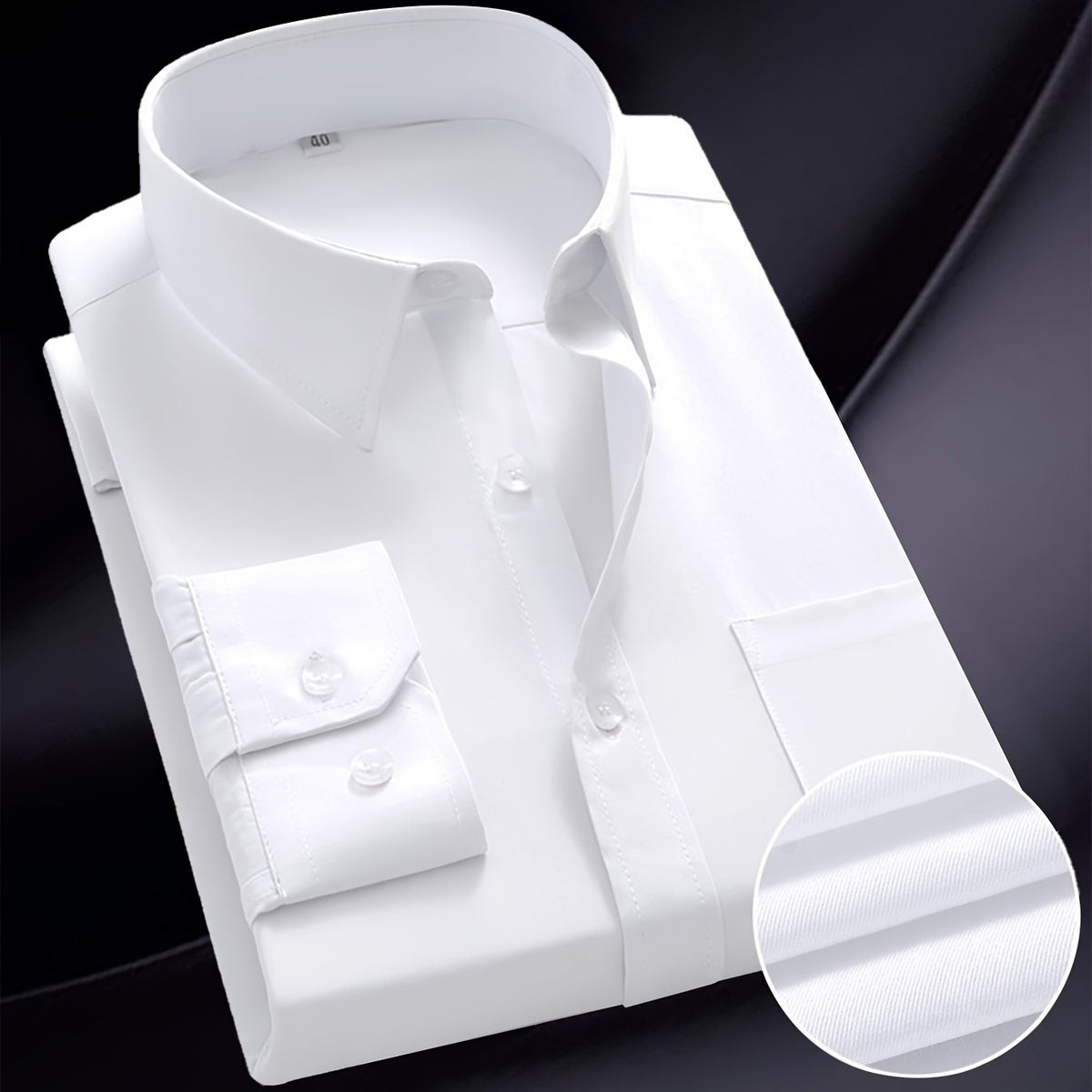 Mens Classic Business Formal Button-Up Long Sleeve Dress Shirt