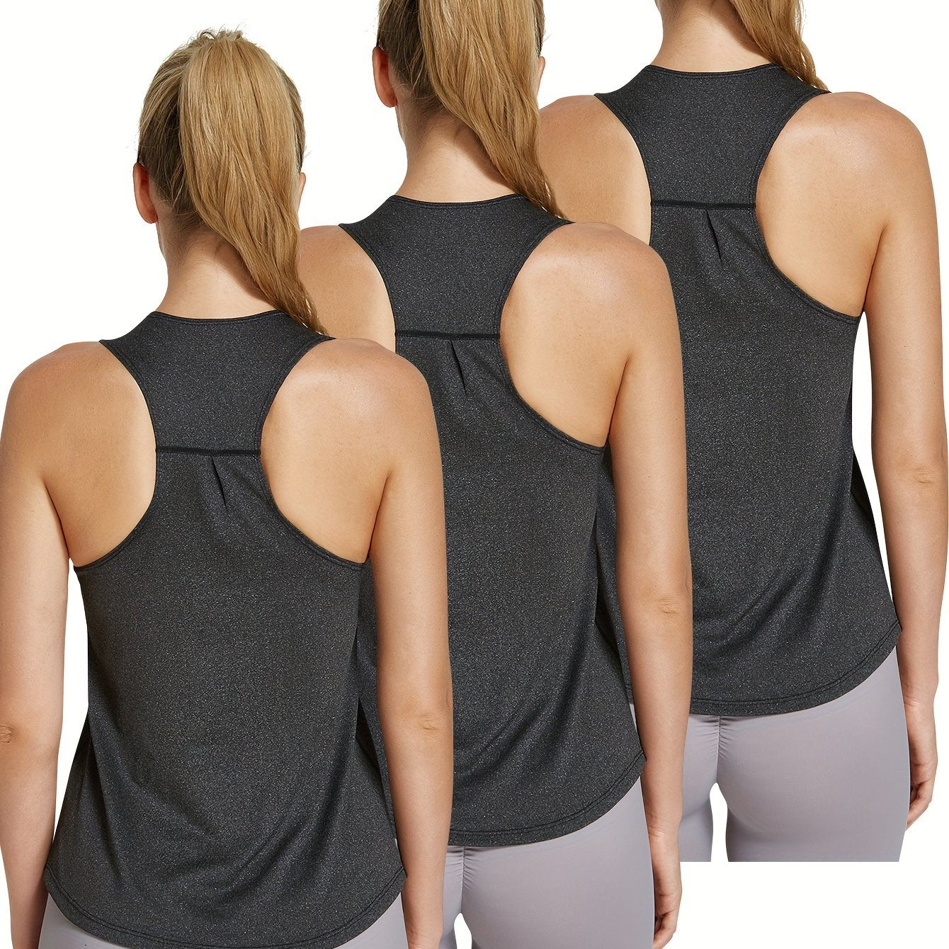 3pcs Womens Breathable Quick Dry Racerback Athletic Tank Tops