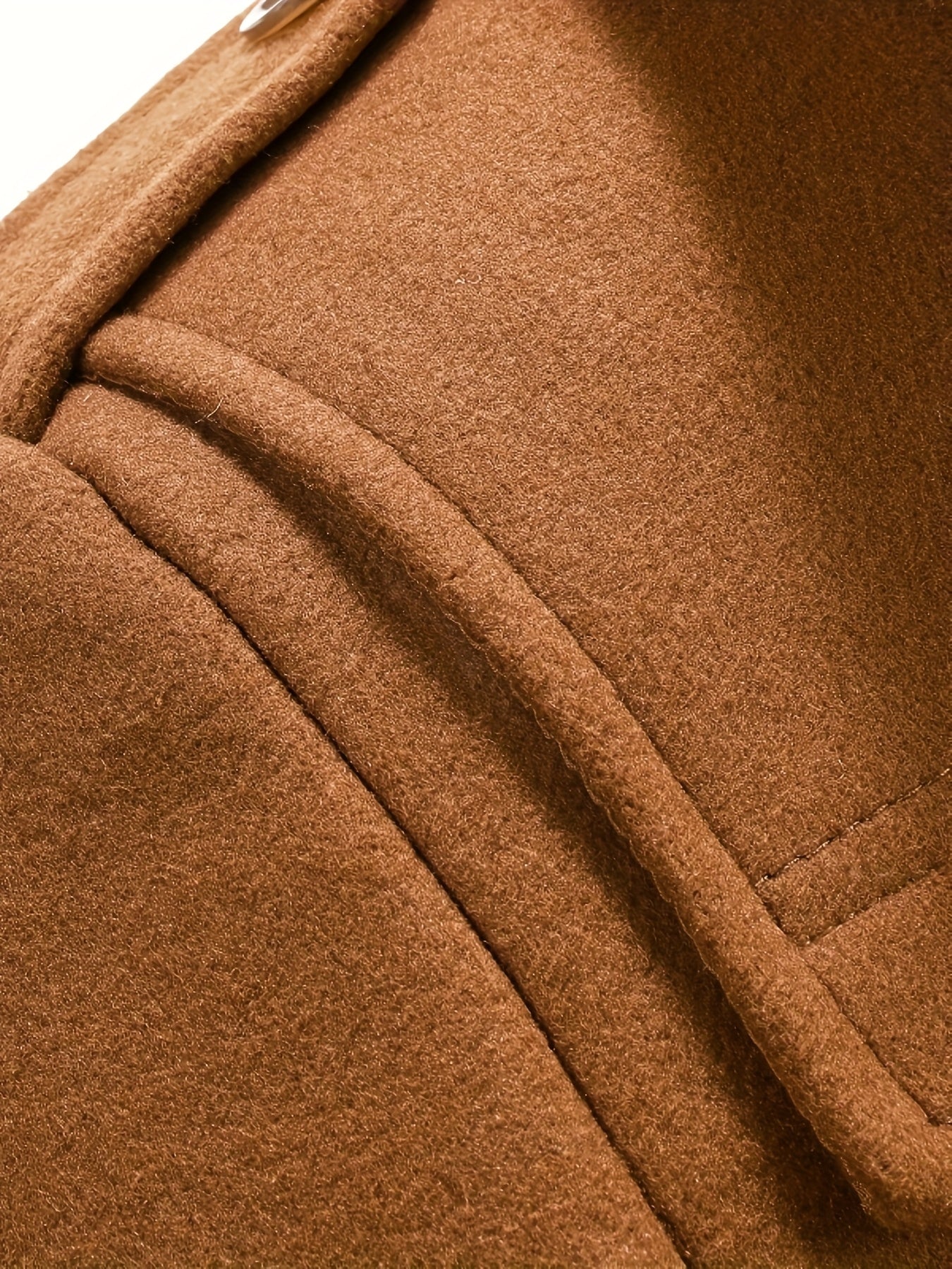 Mens Winter Detachable Double-Breasted Round Neck Coat