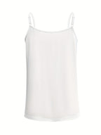 Womens Elegant V-Neck Lace Sleeveless Solid Colour Camisole Top