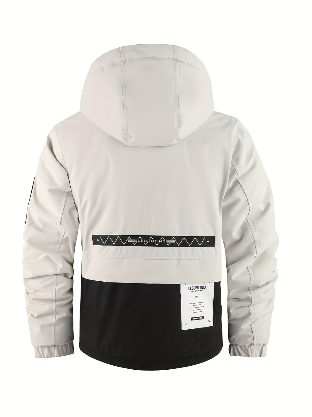 Mens Fleece-Lined Multiple Pockets Detachable Hood Outdoor Winter Jacket