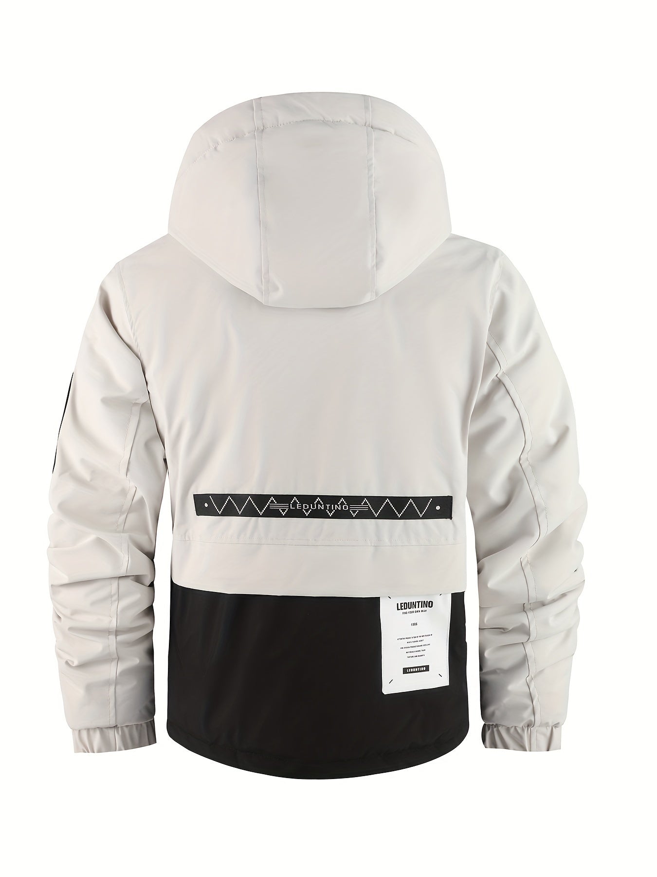 Mens Fleece-Lined Multiple Pockets Detachable Hood Outdoor Winter Jacket