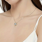 Womens 18K Gold Plated Elegant Heart Pendant Necklace