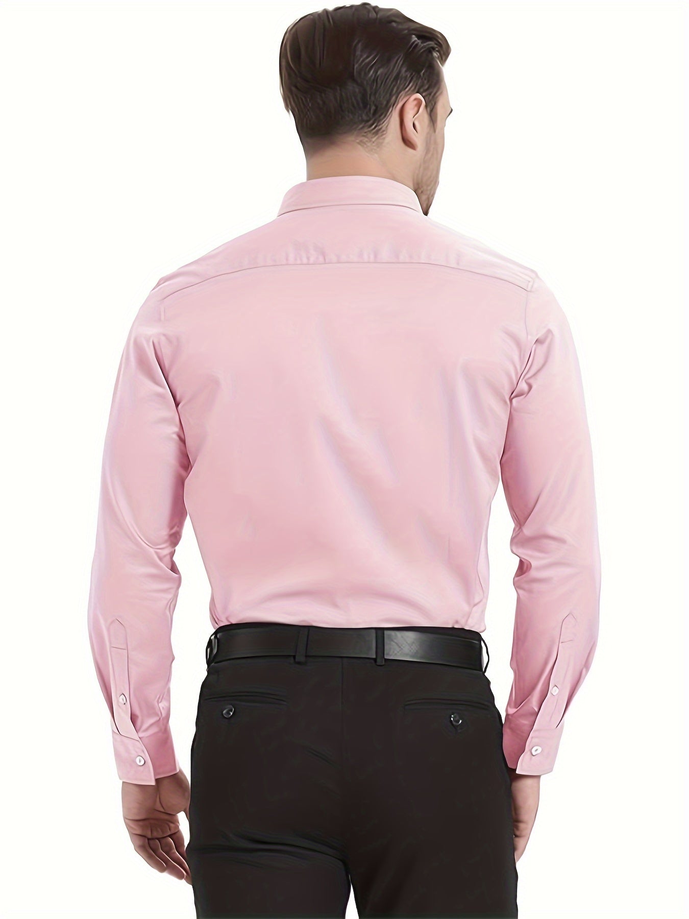Mens Classic Business Formal Button-Up Long Sleeve Dress Shirt